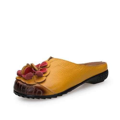 SOCOFY Soft Flat Leather Sandals