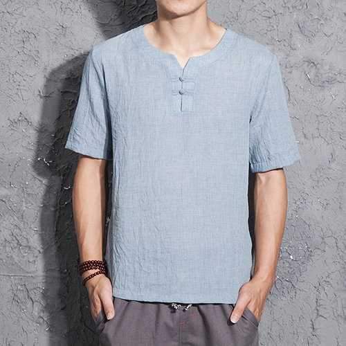 Chinese Style Thin Linen T Shirt