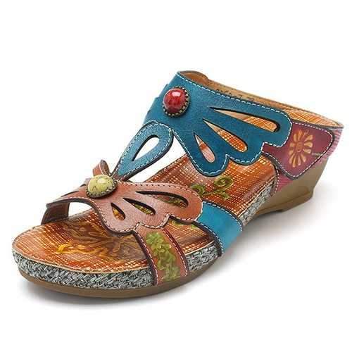 SOCOFY Bohemian Adjustable Leather Sandals