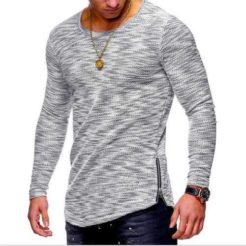 Jacquard Slim Fit Casual T Shirts
