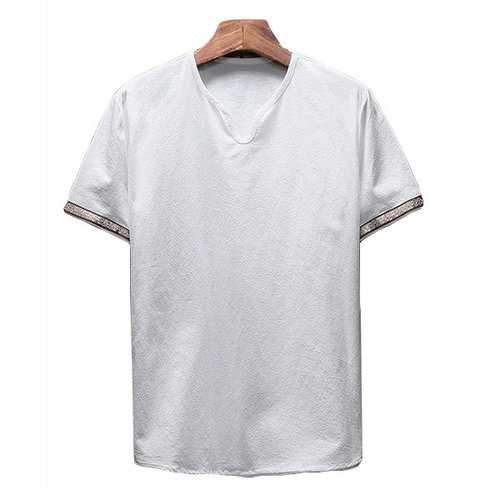 Chinese Style Linen Casual T Shirt