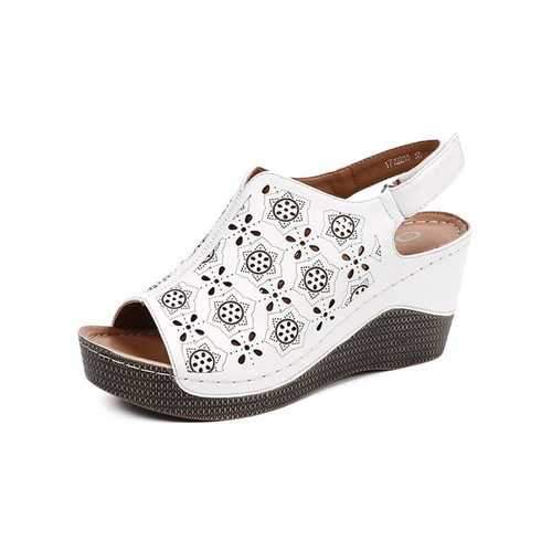 Hook Loop Wedge Heel Sandals