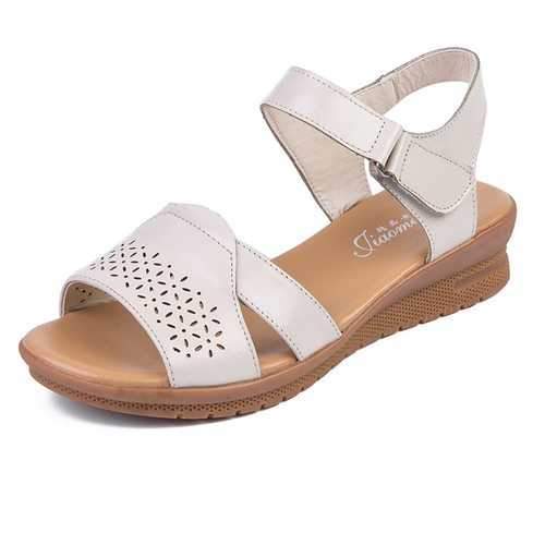 Hollow Out Low Heel Sandals