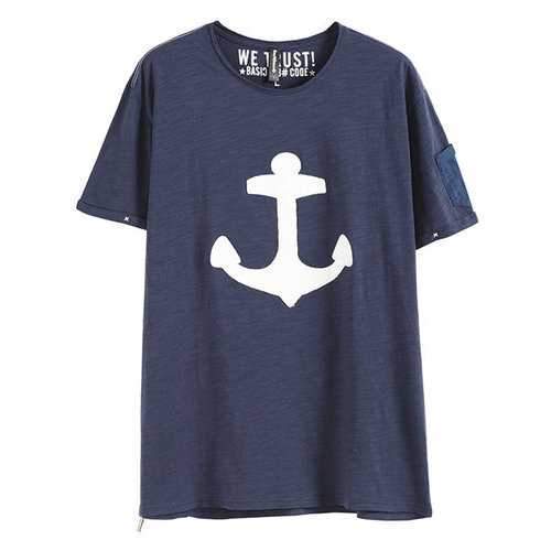 100%Cotton Anchor Decoration Tees