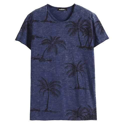 100%Cotton Palm Tree Printed T Shirts