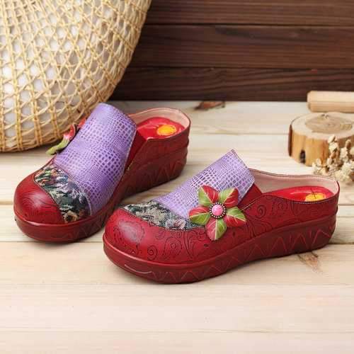 SOCOFY Handmade Retro Casual Leather Shoes