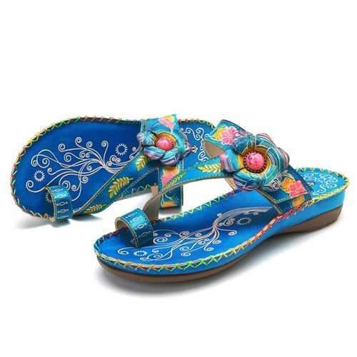 SOCOFY Bohemian Adjustable Leather Sandals