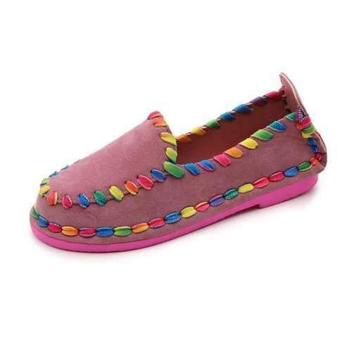 Stitching Colorful Lazy Flat Shoes