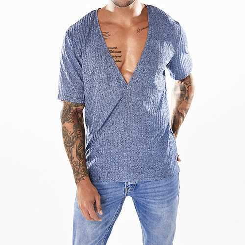 Sexy Deep V-neck Casual T Shirts