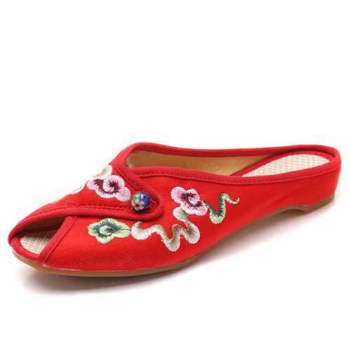 Canvas Peep Toe Folkways Shoes