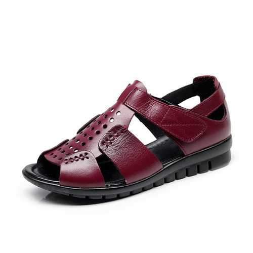 Hollow Leather Comfortable Sandals