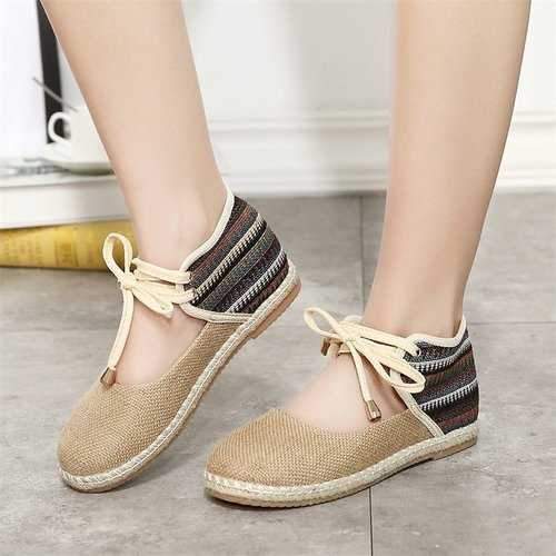 Cloth Stripe Pattern Flats