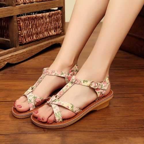 Flower Breathable Buckle Sandals