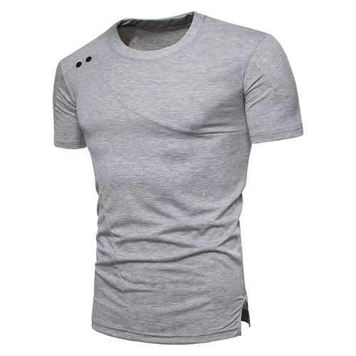 Patchwork Solid Color Casual Cotton T Shirts