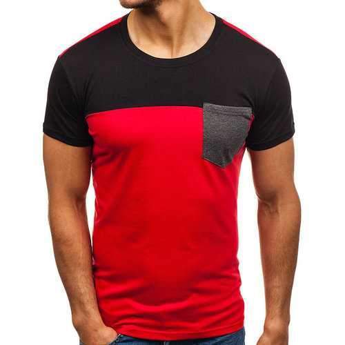 Stylish Hit Color Patchwork Casual T Shirt