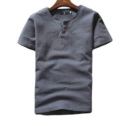 Cotton Vintage Solid Color Casual T Shirts