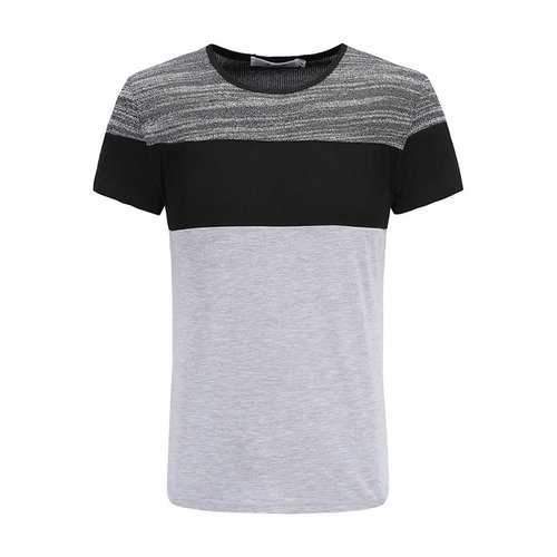 Patchwork Hit Color Striped Cotton T Shirts