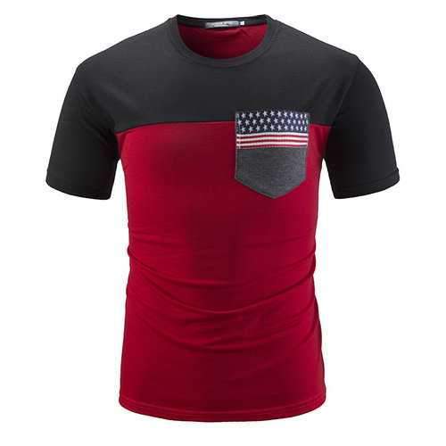 American Style Stitching Color T Shirts