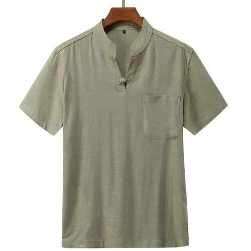 Chinese Style V-neck Loose Casual T Shirts