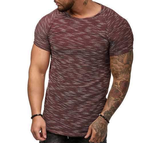 Breathable Solid Color Jacquard T Shirts