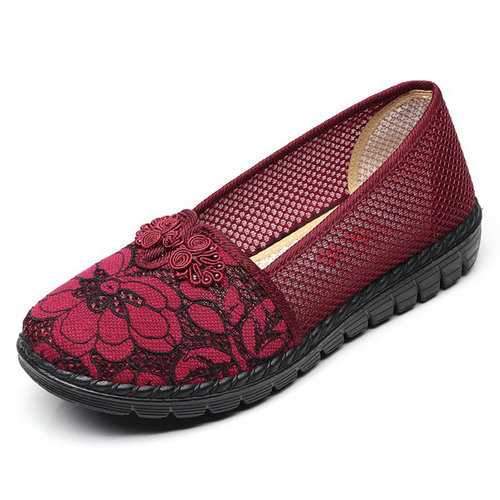 Flower Pattern Cloth Flat Soft Shoes