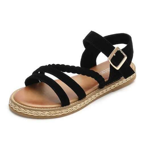 Suede Buckle Breathable Sandals