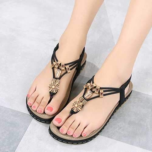 Plus Size Flower Flip Flops Sandals