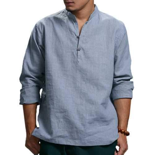 Chinese Style Casual Buttons T Shirts