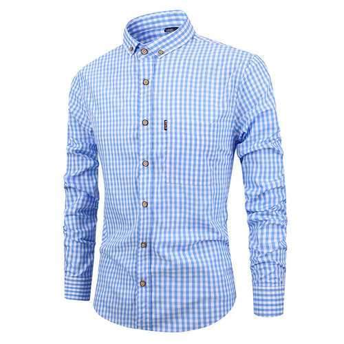 Men's Casual Slim Fit Plaid Shirts