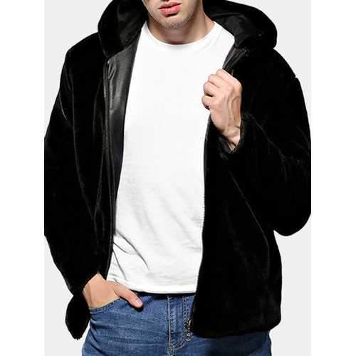 Men Faux Fur Coat Jacket