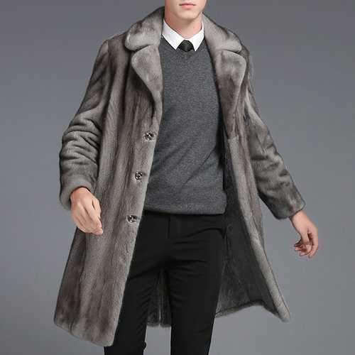 Mens Mink Faux Fur Coat