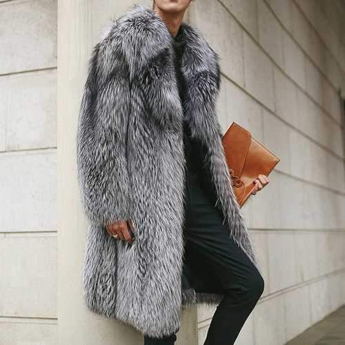 Faux Fox Fur Mid-long Warm Coat