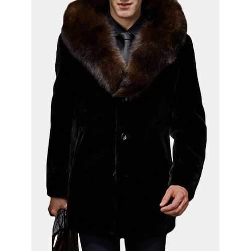 Mid-long Faux Fur Warm Hooded Casual Coat