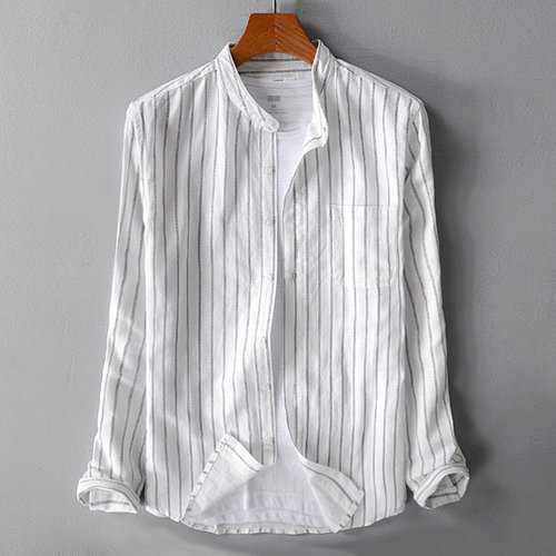 Cotton Striped Retro Loose Casual Shirt