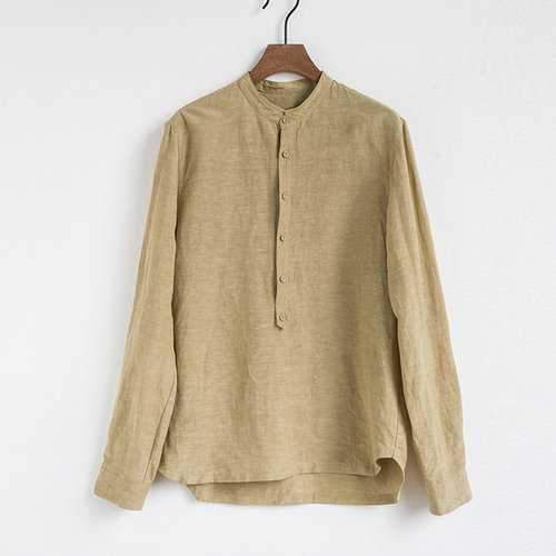 MensT-Shirt Cotton Linen Long Sleeve T-Shirts