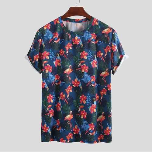 Mens Summer Flamingo Printed  T-shirts