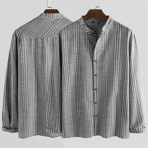 Mens Plus Size Stripe Shirt