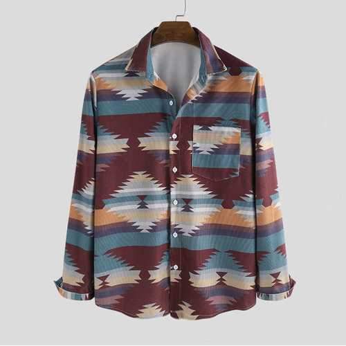 Corduroy Vintage Printing Shirts