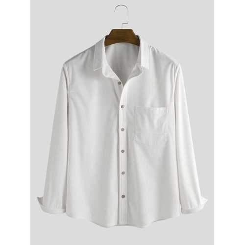 Mens Corduroy Solid Color Shirts