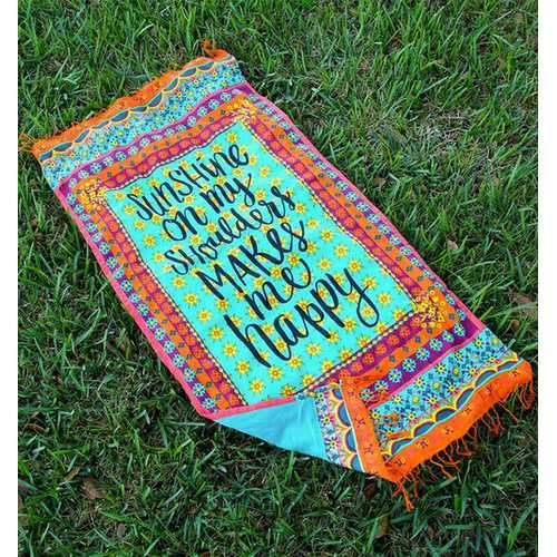 Sunshine on My Shoulders Beach Towel Blanket