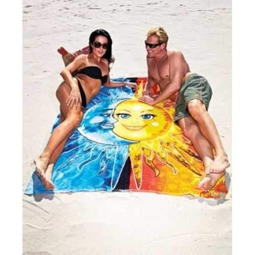 Sun & Moon Print Square Beach Towel