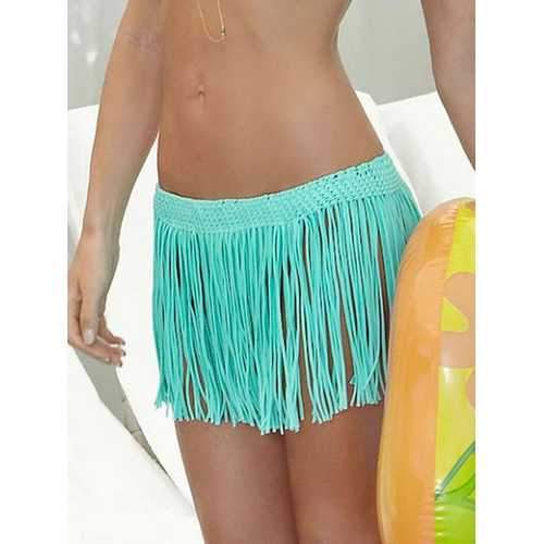 Elastic tassel beach mini-style