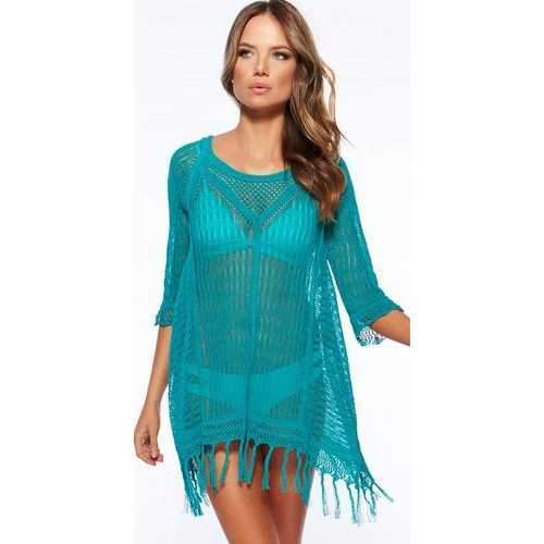 Latest Long Sleeve Swimwear Beachwear Cover Up Blue