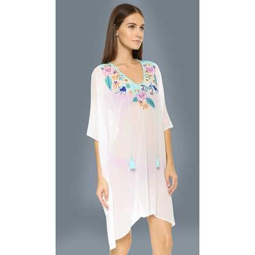 Wholesale Women Embroidery Beachwear White