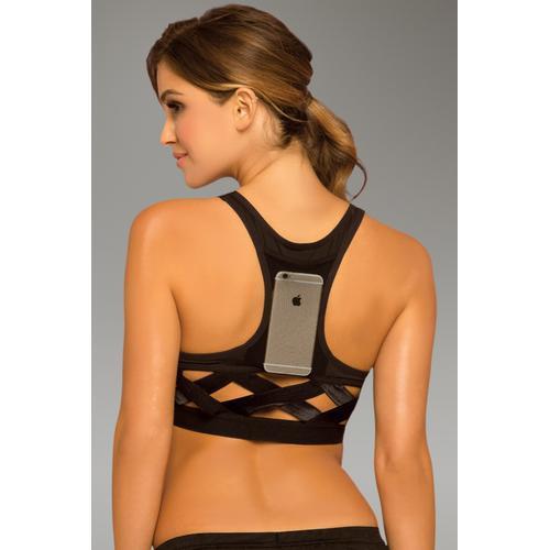 Strike Score More Sports Bra With Netting Inserts  - Large -  Black