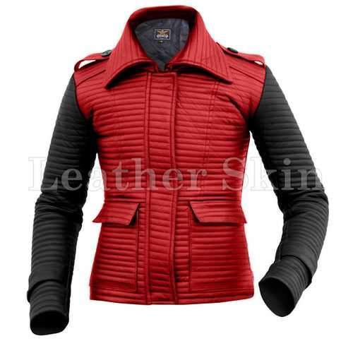 Women Red Leather Jacket